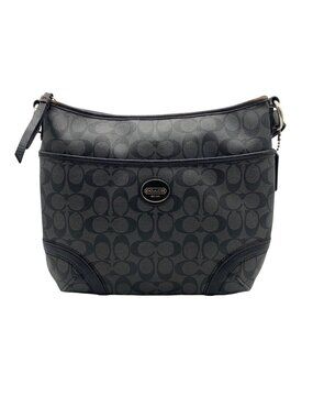 Coach Gray Coated Canvas Peyton Convertible Hobo Bag-F19823